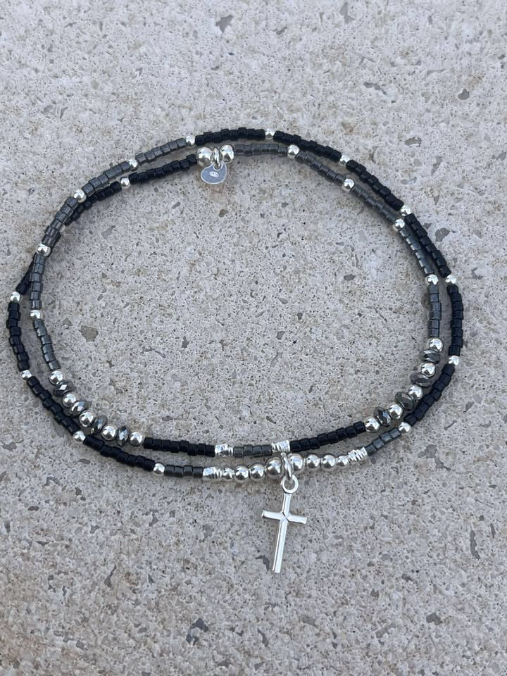 Bracelet 2 tours Marie noir