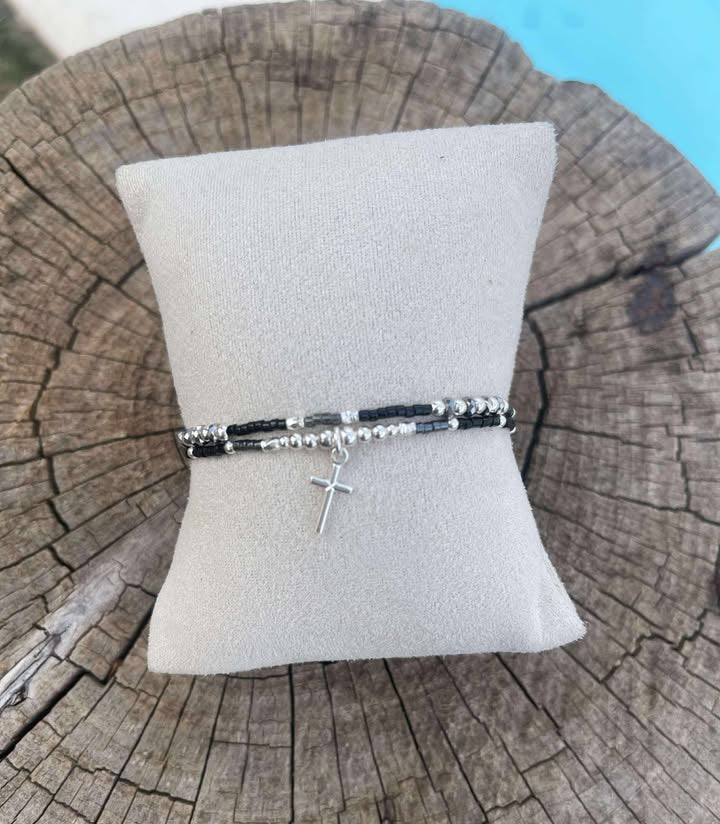 Bracelet 2 tours Marie noir