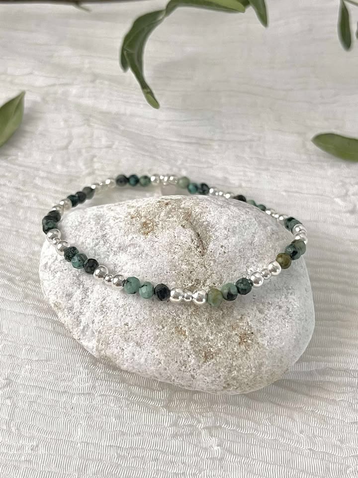 Bracelet gemma turquoise d'Afrique