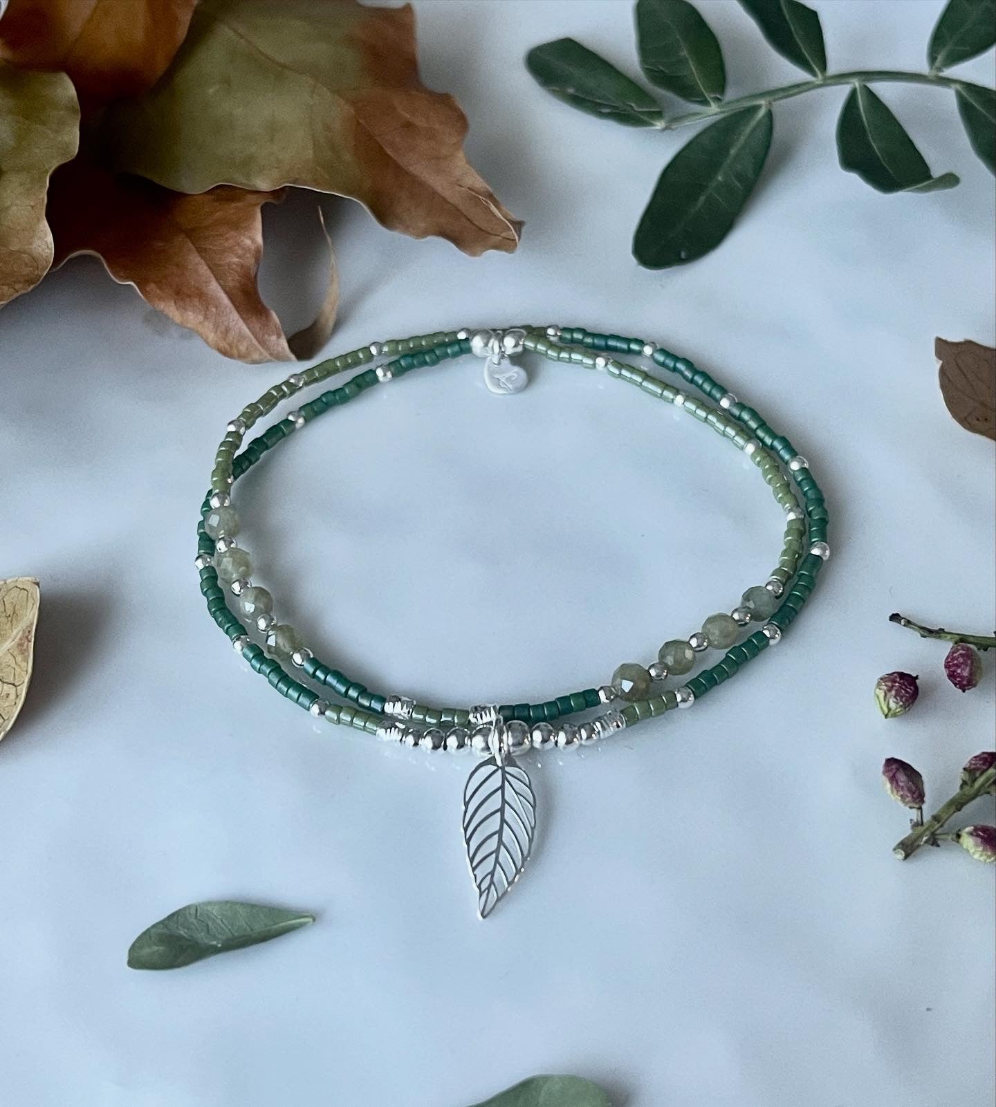 Bracelet 2 tours Marie Kaki